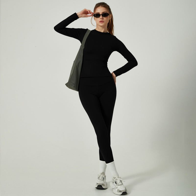 Women's two-piece short&long sleeve yoga pants suit