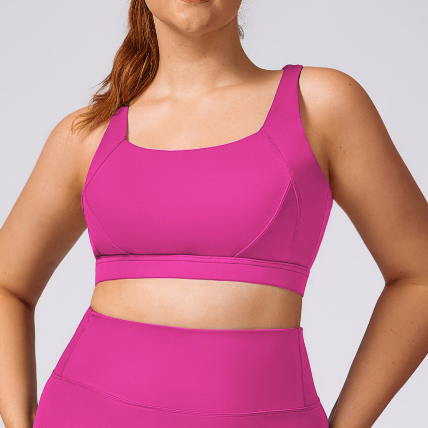 Plus-size yoga women's quick-drying Pilates running tight exercise fitness set 8047