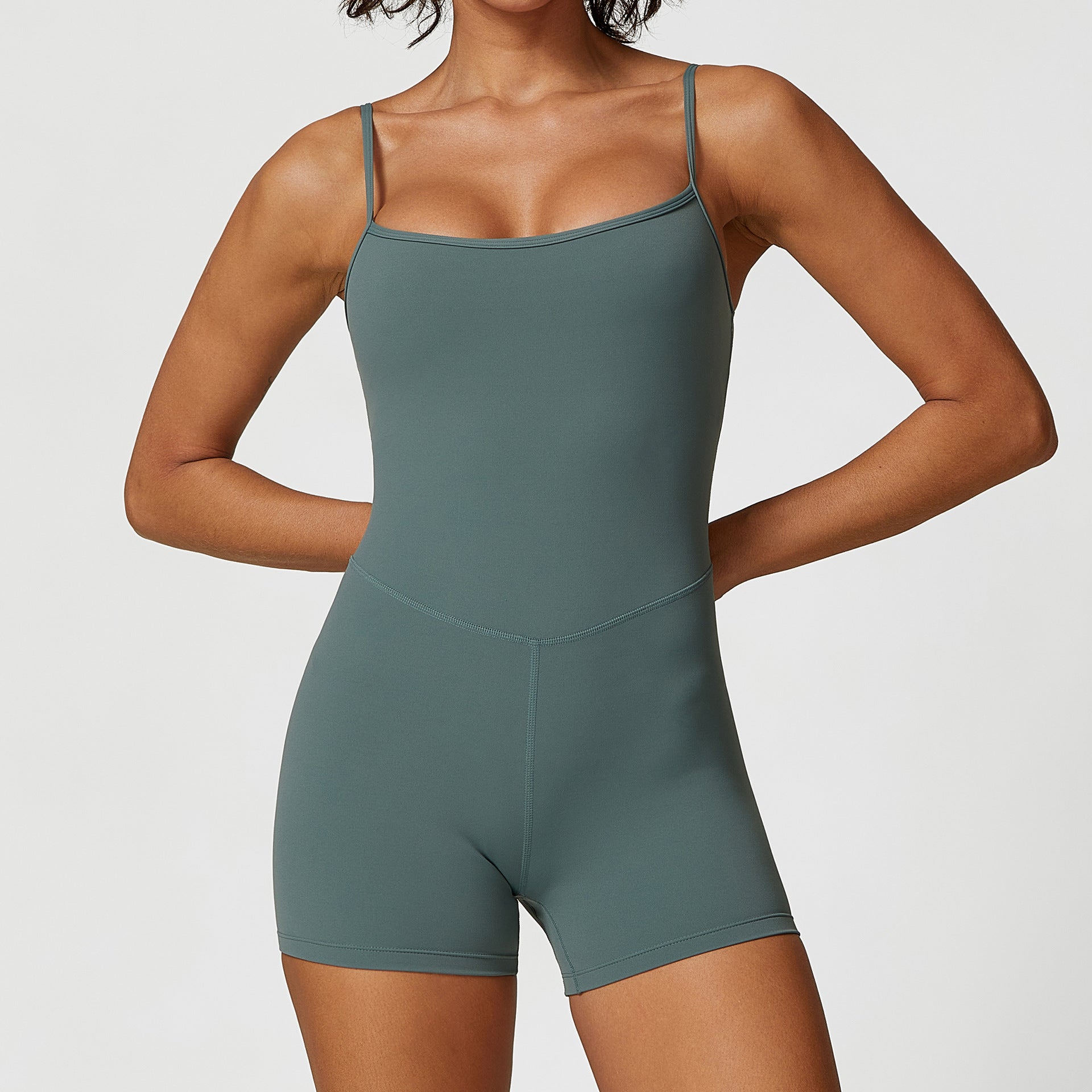 One-piece jumpsuit jacket Short and long short yoga suit