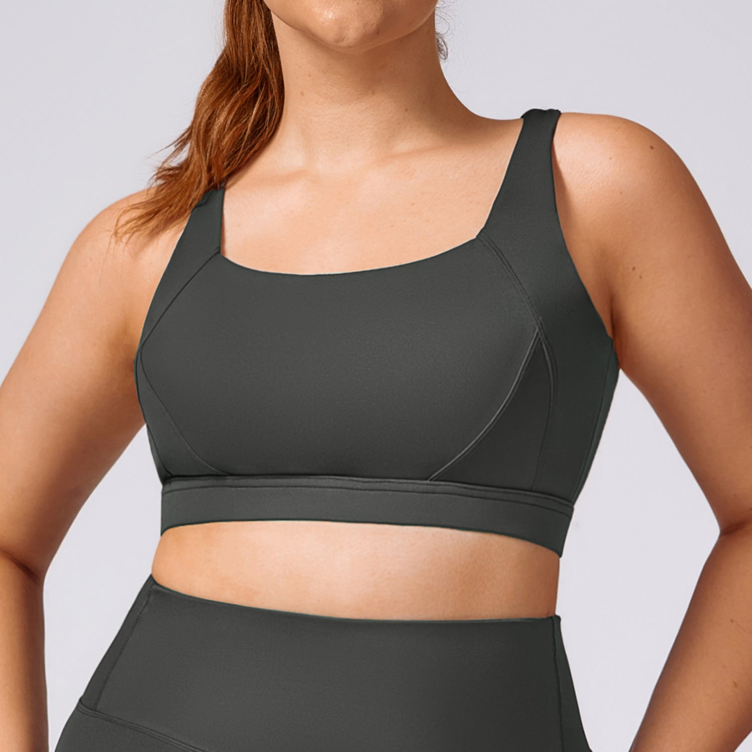 Plus-size yoga women's quick-drying Pilates running tight exercise fitness set 8047