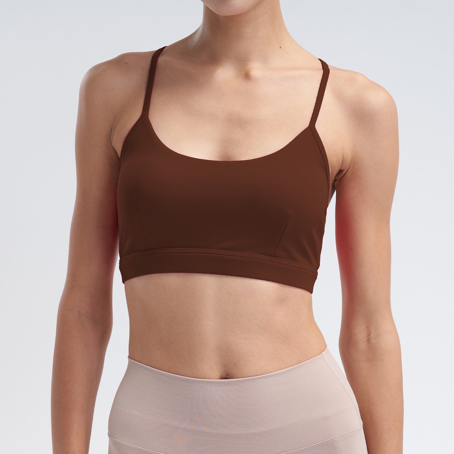 Pearlescent nude breathable high-waisted hip lift yoga set