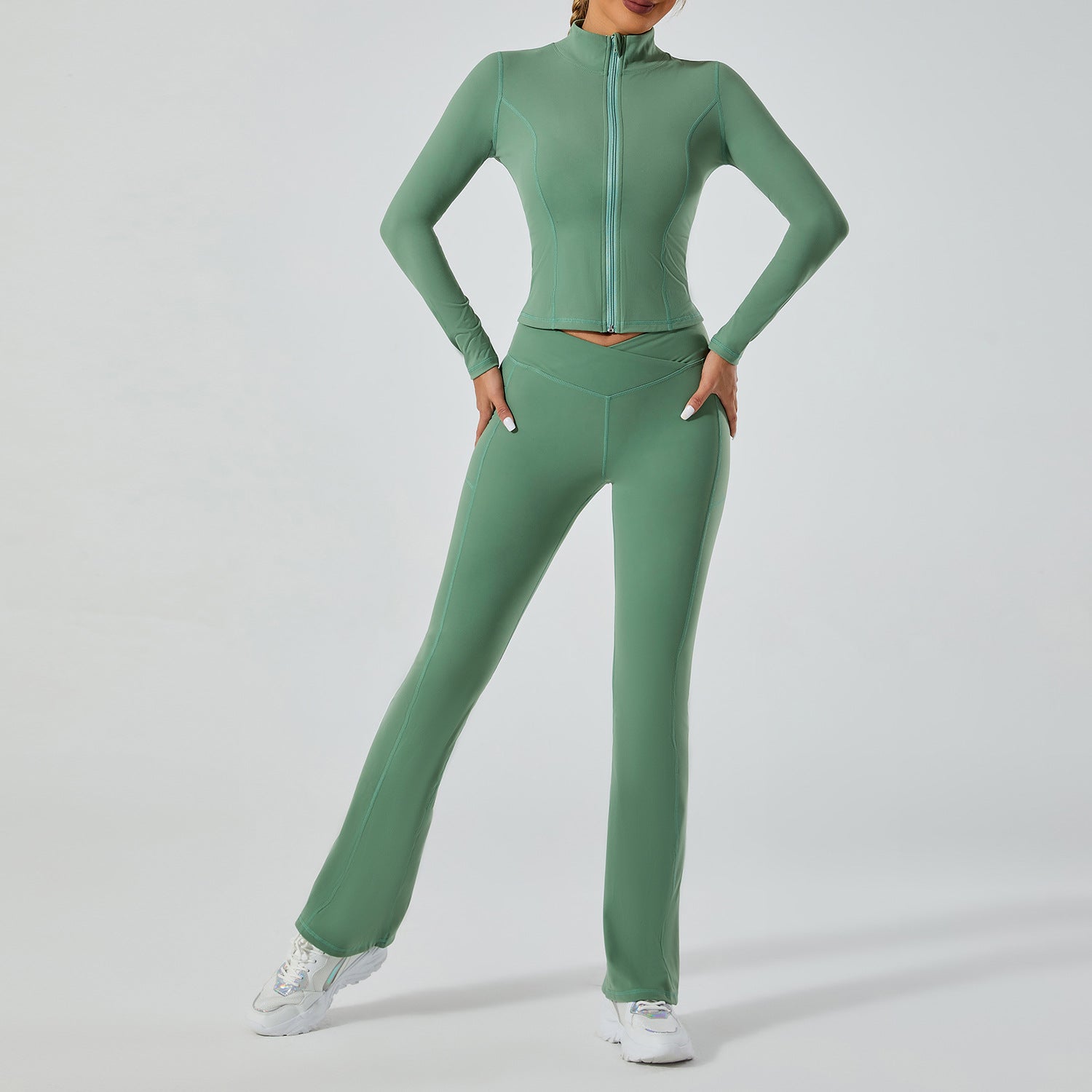 Frosted nude sensual yoga pants tracksuit