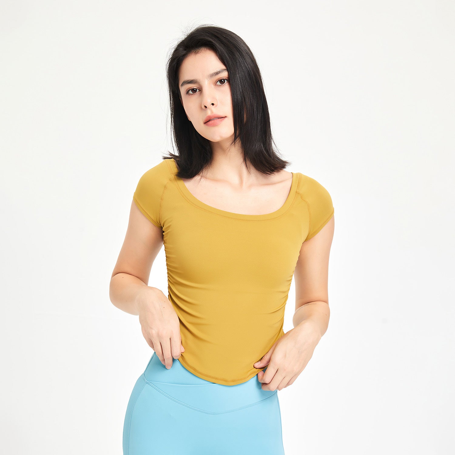 Training quick-drying short sleeved light nude blazer