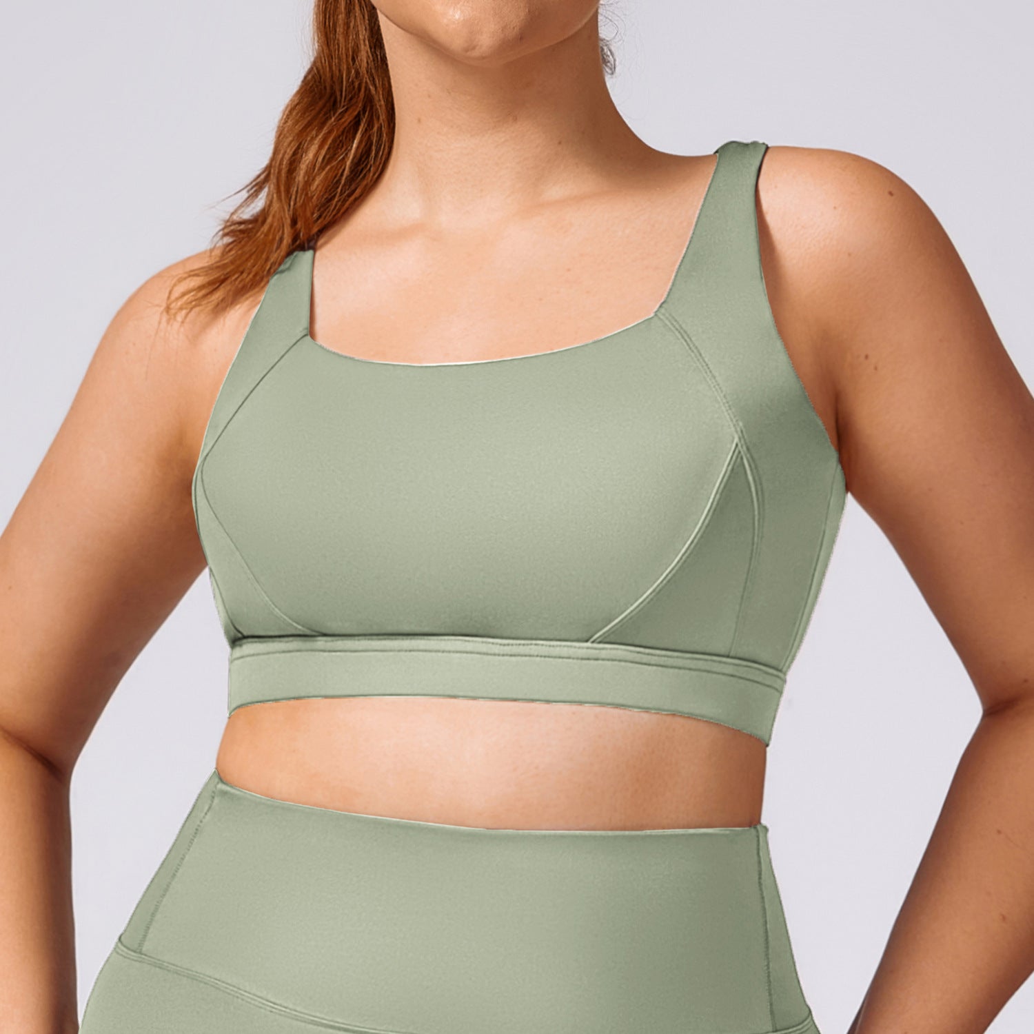 Plus-size yoga women's quick-drying Pilates running tight exercise fitness set 8047