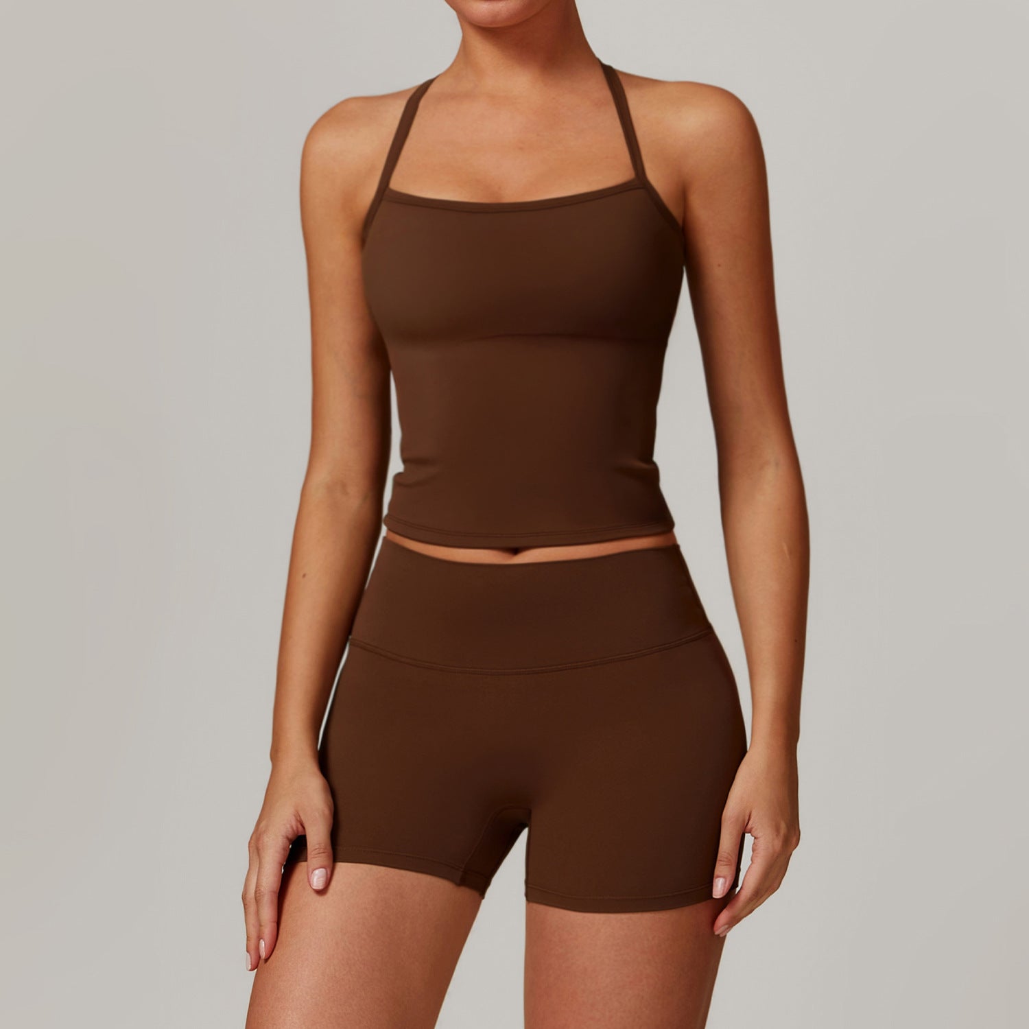 Two-sided brushed tight yoga suit