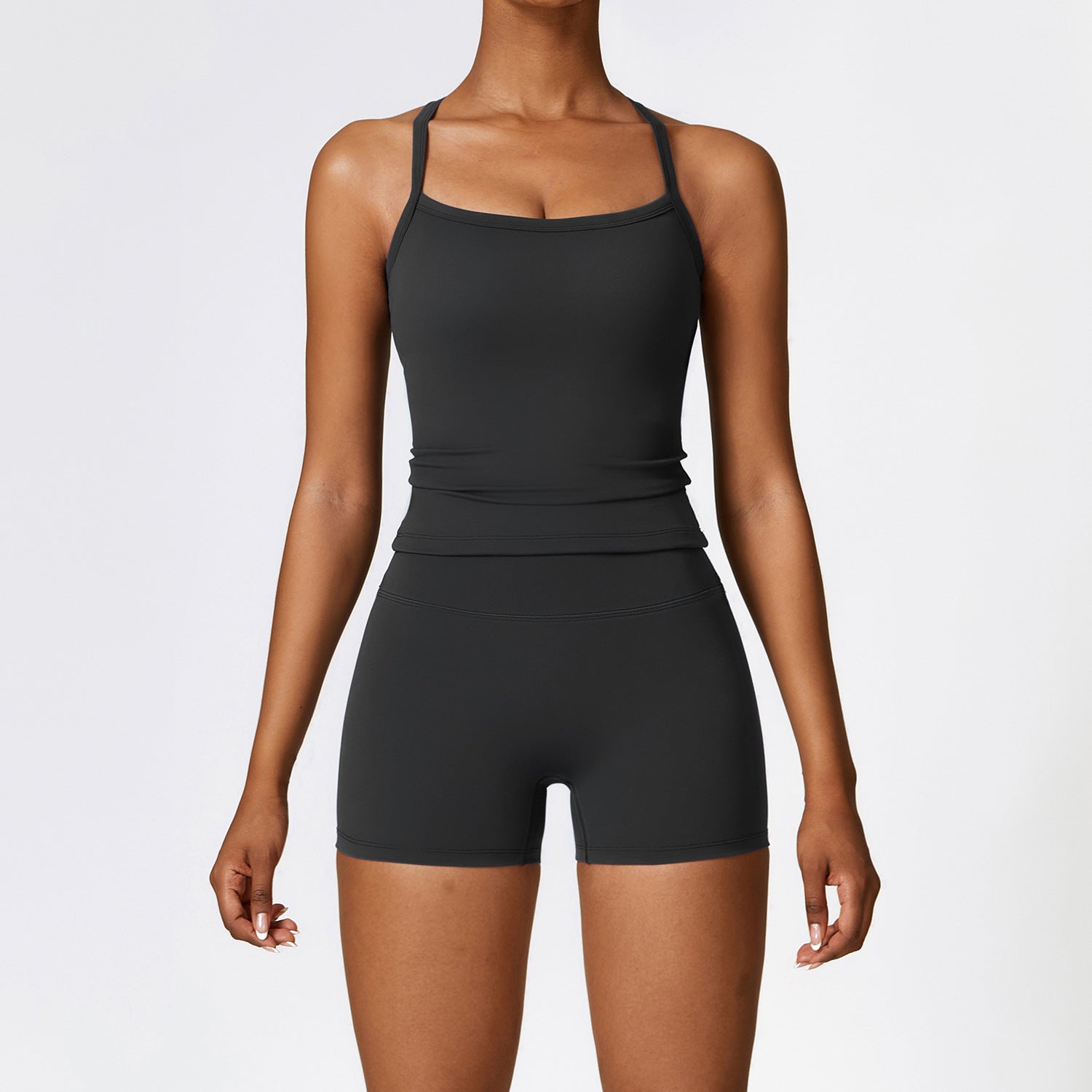 Two-sided brushed tight yoga suit
