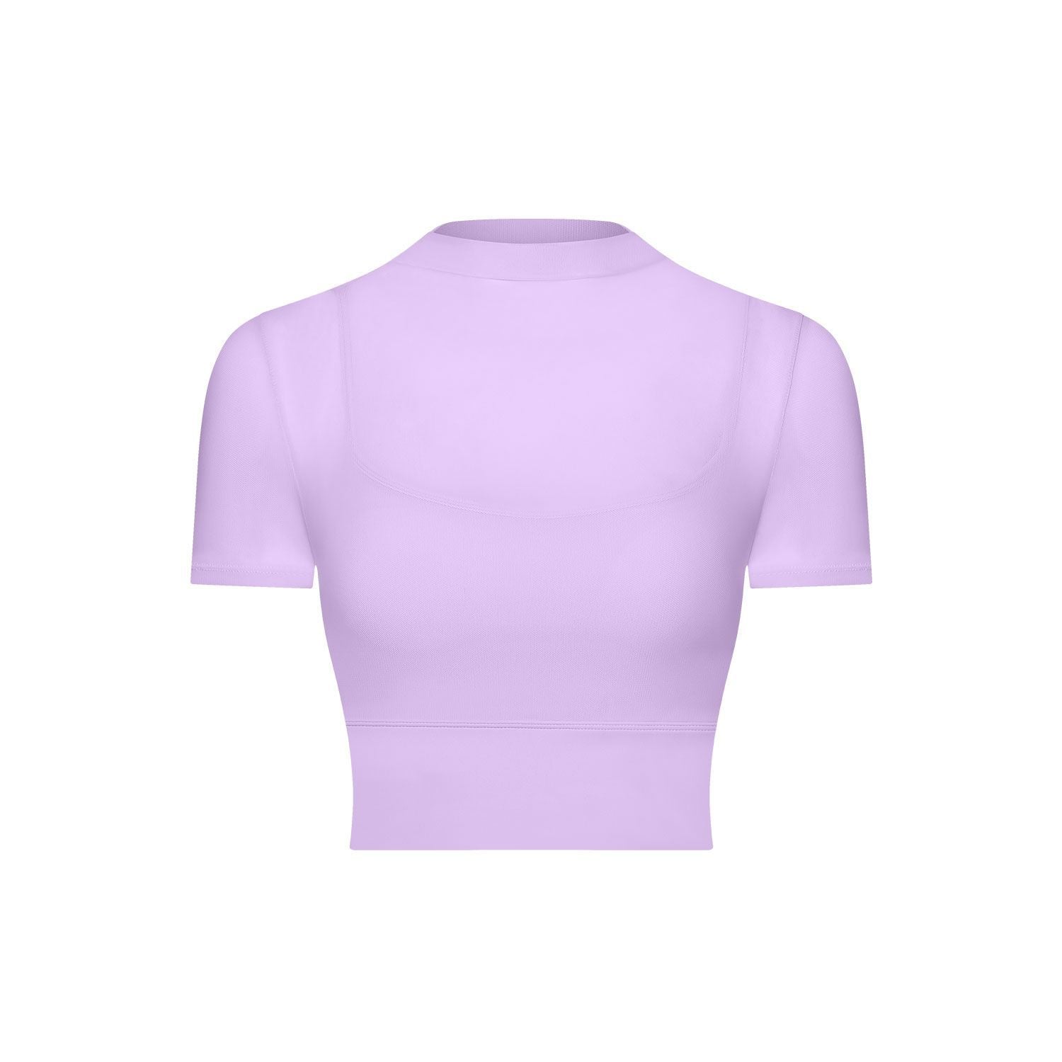 Sexy mesh yoga dress Short sleeve running quick-drying sports bra with breast pad