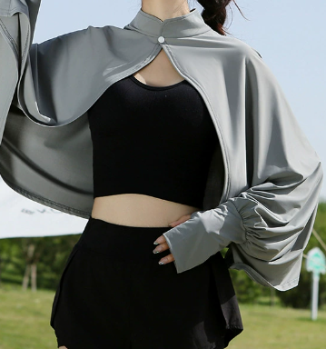 Women's UV Protection Ice Silk Shawl Coat, Loose Breathable Long Sleeve Cover-up for Cycling & Driving