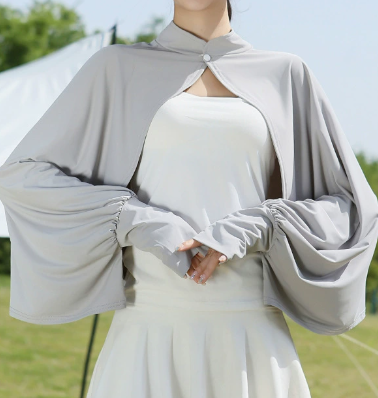 Women's UV Protection Ice Silk Shawl Coat, Loose Breathable Long Sleeve Cover-up for Cycling & Driving