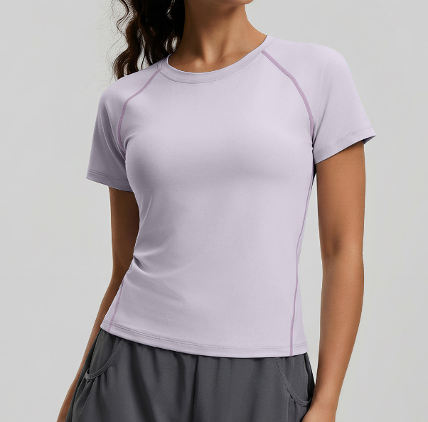 Summer crew-neck sports style slim yoga top female breathable loose all-match sports short-sleeved T-shirt