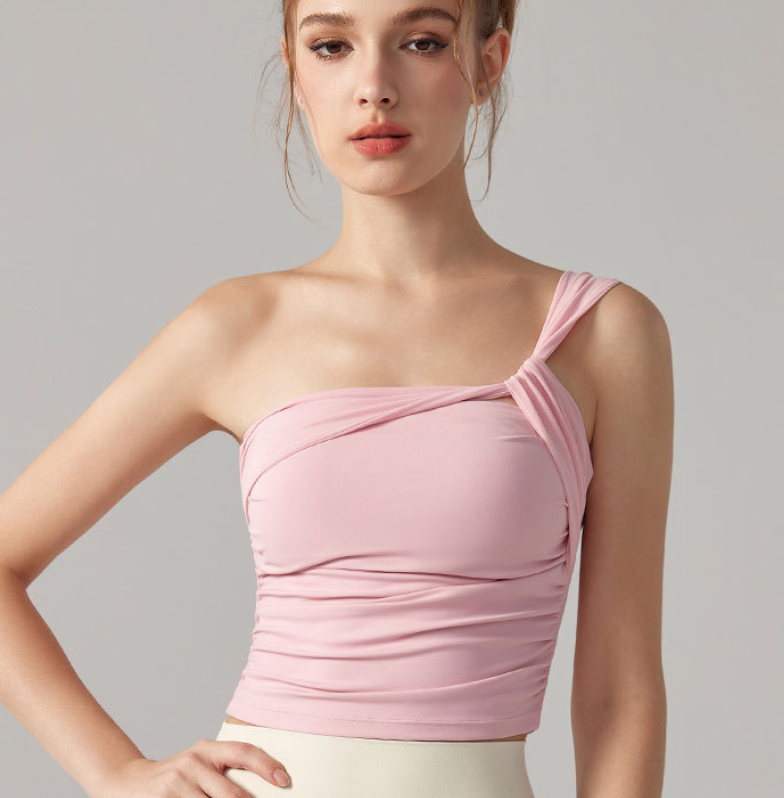 Longline Solid Color Sculpt Back Sports Tank with Fixed Padded Cup, Slim Fit Women Yoga Fitness Top