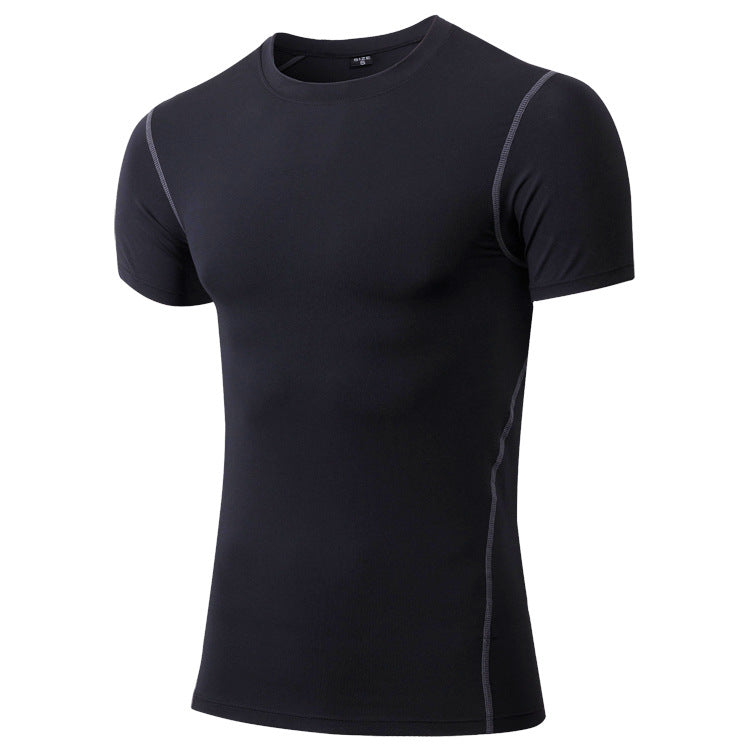 Men's skintight training short sleeve fitness clothes Stretch quick dry T-shirt 12 color 1003
