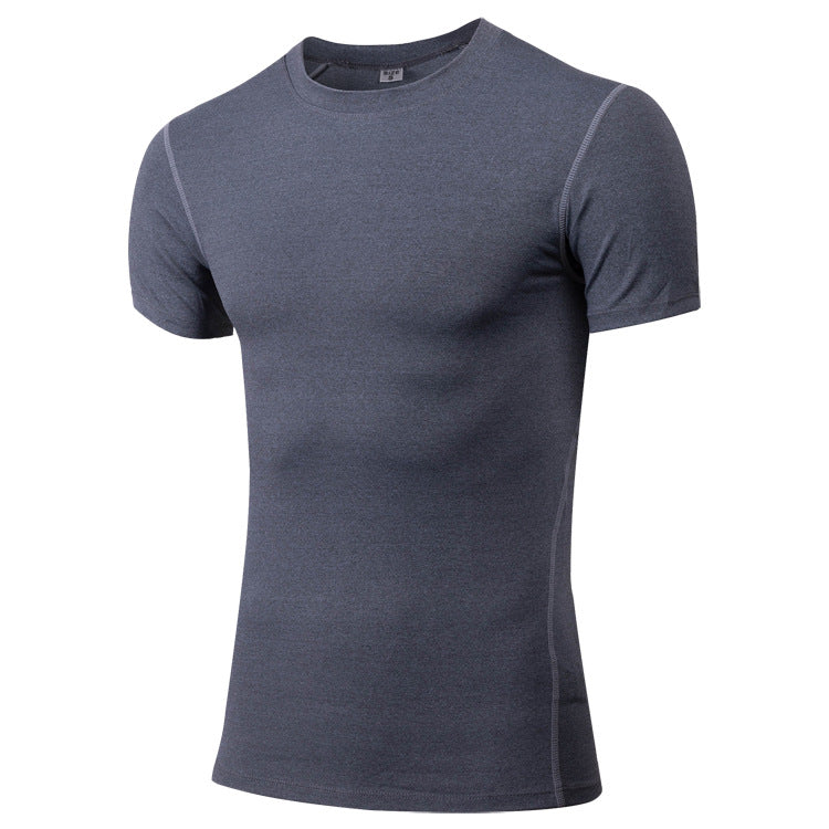 Men's skintight training short sleeve fitness clothes Stretch quick dry T-shirt 12 color 1003