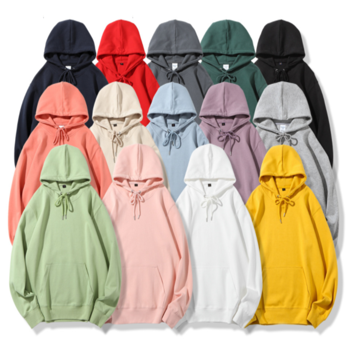New Style High quality blank unisex Custom logo clothing hoodies 14 colors