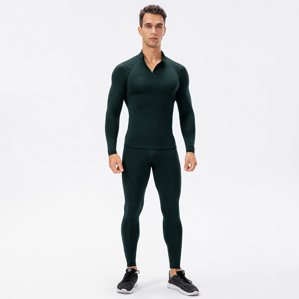 Velvet and thick zipper hoodie long sleeve pants fitness set 11517+11326 6 colors