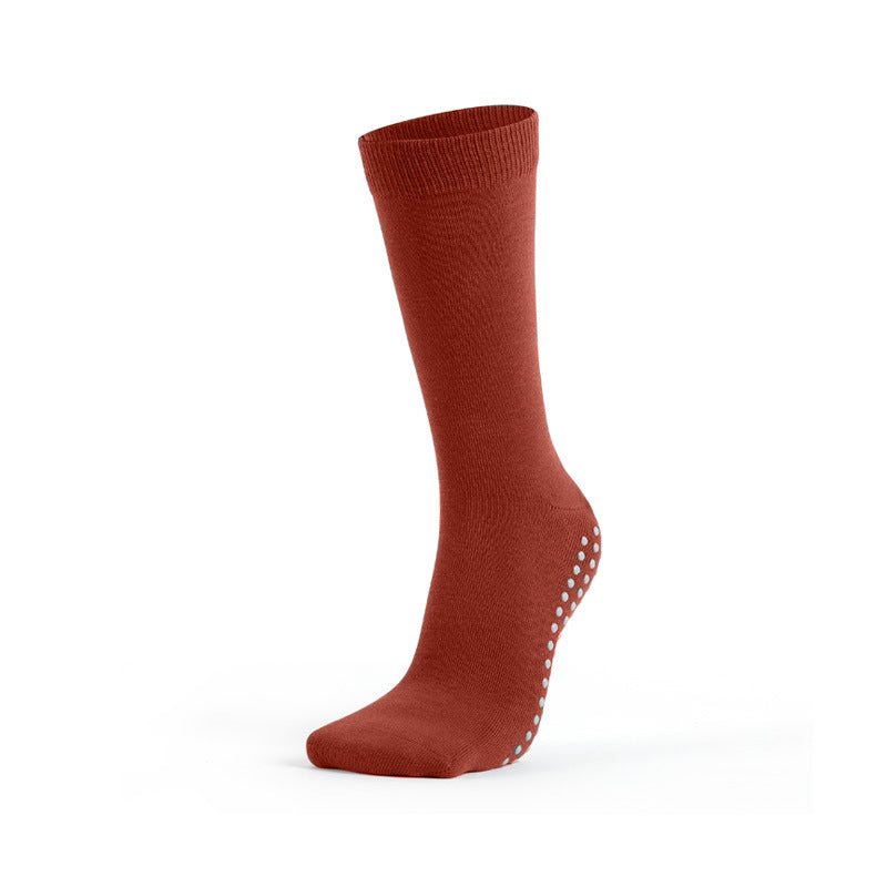 Middle tube non-slip socks adult dance yoga exercise socks Xinjiang cotton socks 8 color MOQ20 pcs