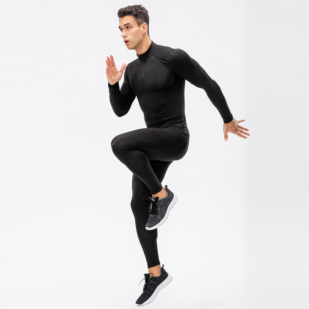 Velvet and thick zipper hoodie long sleeve pants fitness set 11517+11326 6 colors