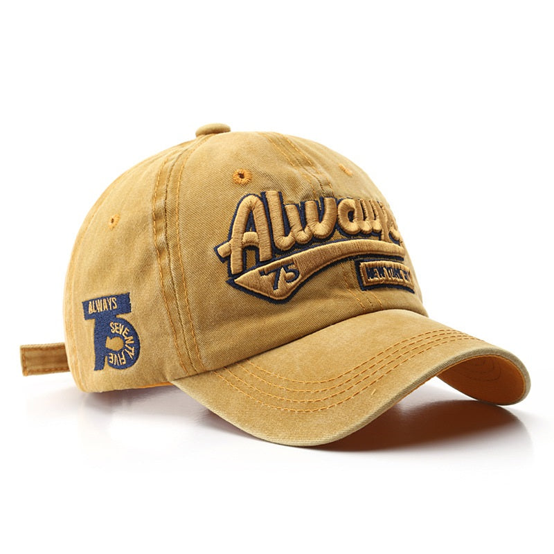 Washed to do old alphabet embroidery cap shade baseball cap 6 colors