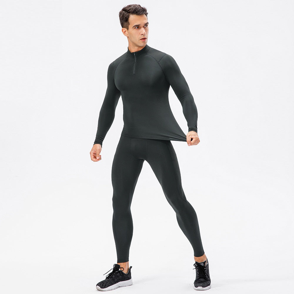 Velvet and thick zipper hoodie long sleeve pants fitness set 11517+11326 6 colors