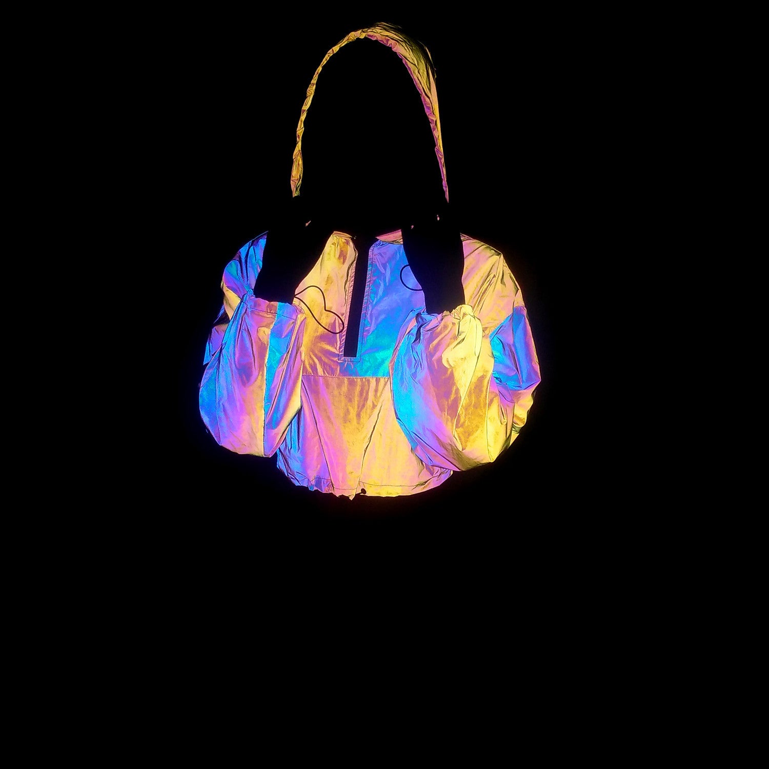 Fish scale colorful reflective high-waisted bomber jacket women's crop coat loose top