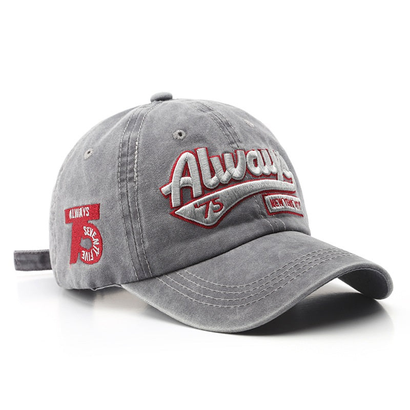 Washed to do old alphabet embroidery cap shade baseball cap 6 colors