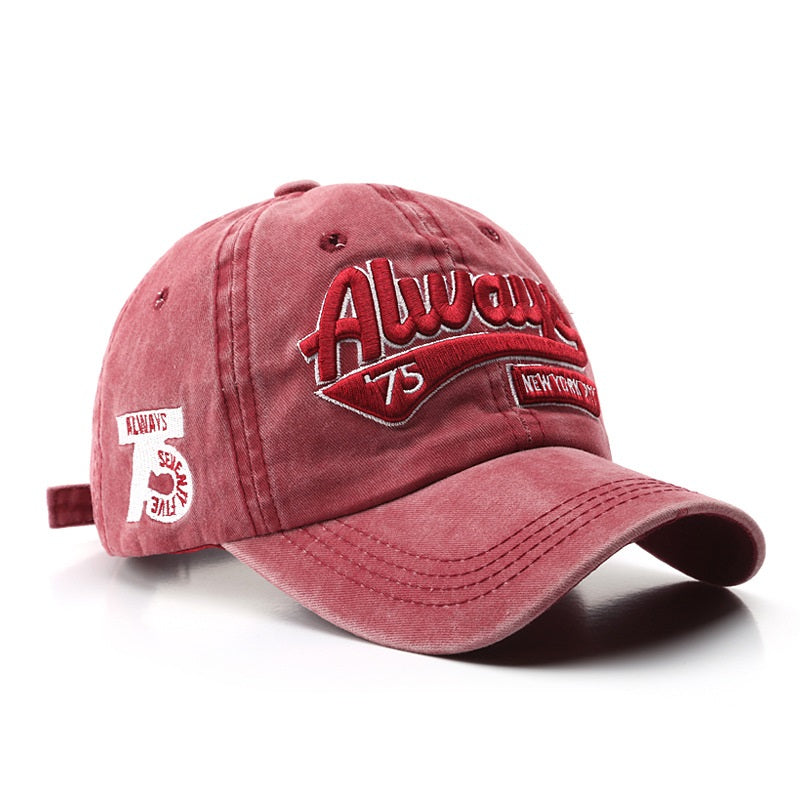 Washed to do old alphabet embroidery cap shade baseball cap 6 colors