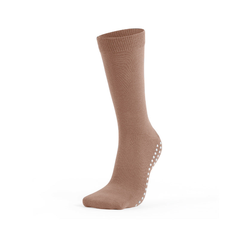 Middle tube non-slip socks adult dance yoga exercise socks Xinjiang cotton socks 8 color MOQ20 pcs