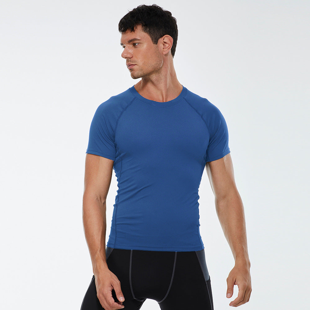 Men's quick dry suit short sleeve fitness sweatshirt high stretch 7 color 01217