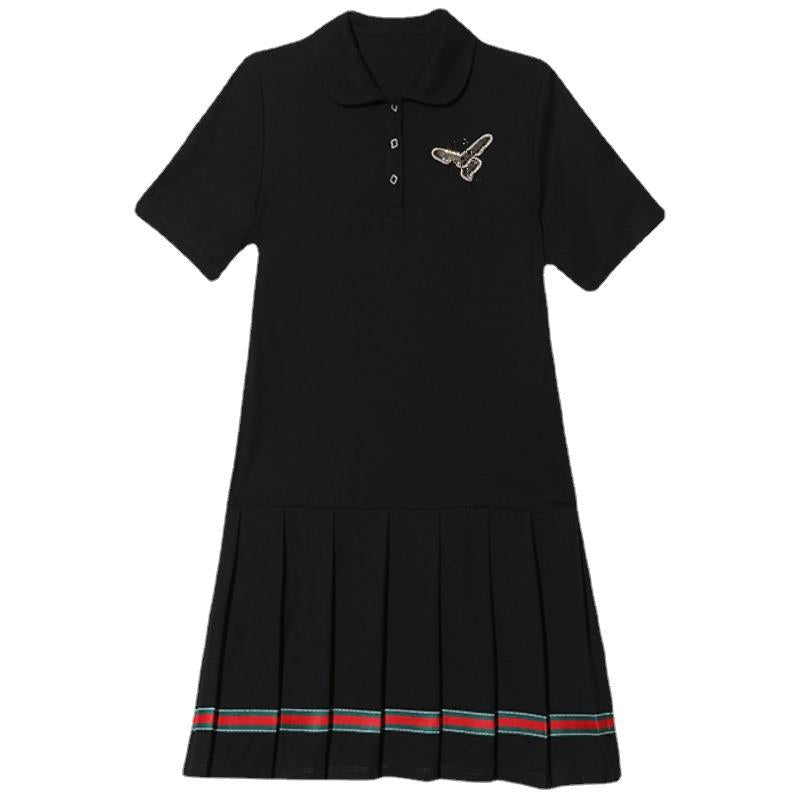 Slimming golf sports dress with lapel