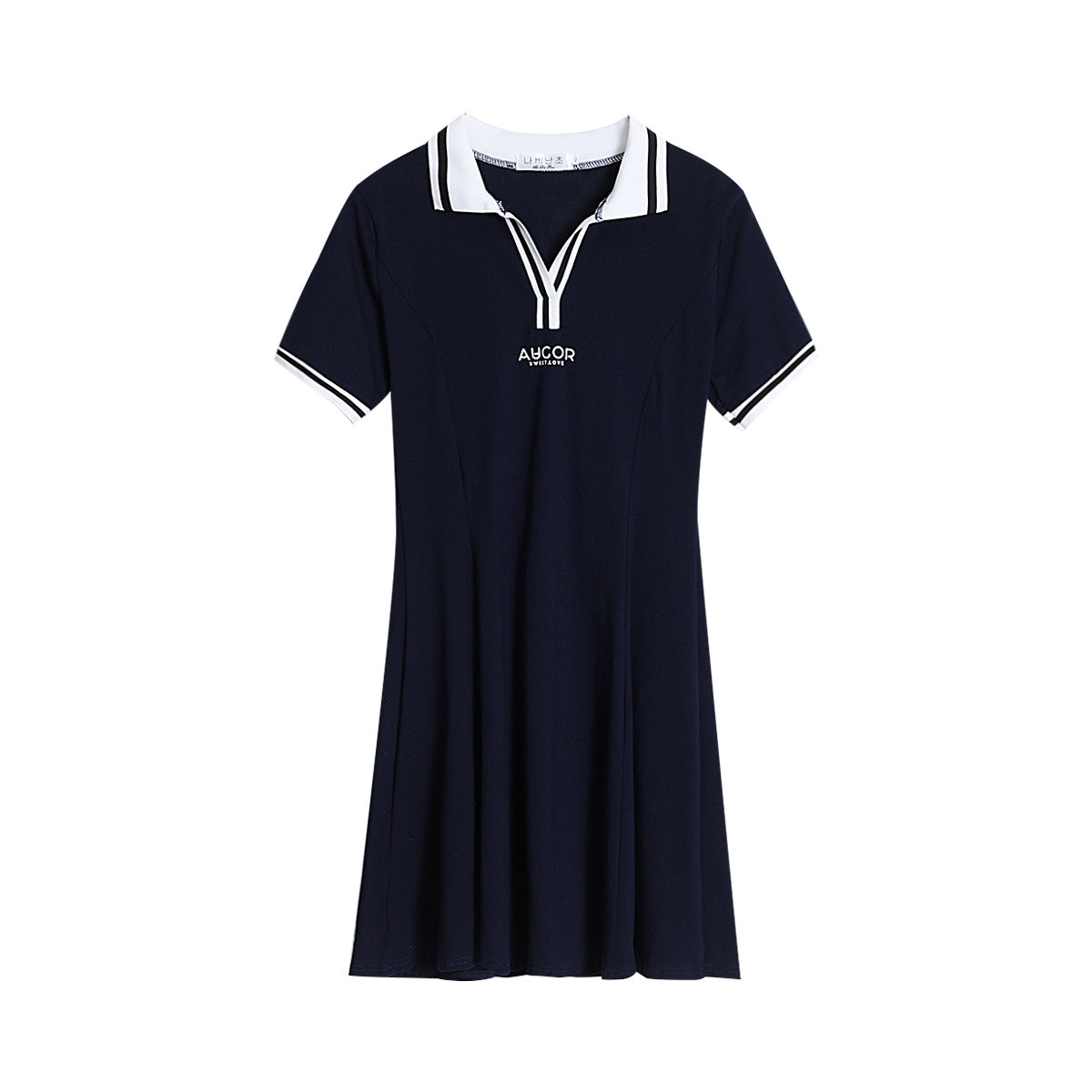 Mid-length POLO collar printed T-shirt for women simple golf dress