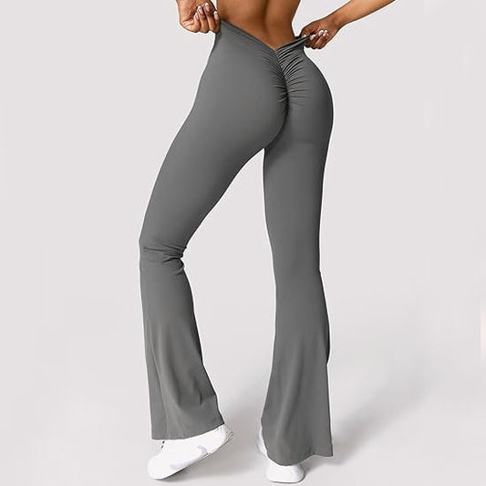 Peach hip lift Yoga Flare pants wide leg micro cropped pants high waist quick dry OK31 5colors