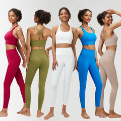 Naked Yoga Suit Women's Large Size Sports fitness Suit 2 Pieces 9 Colors