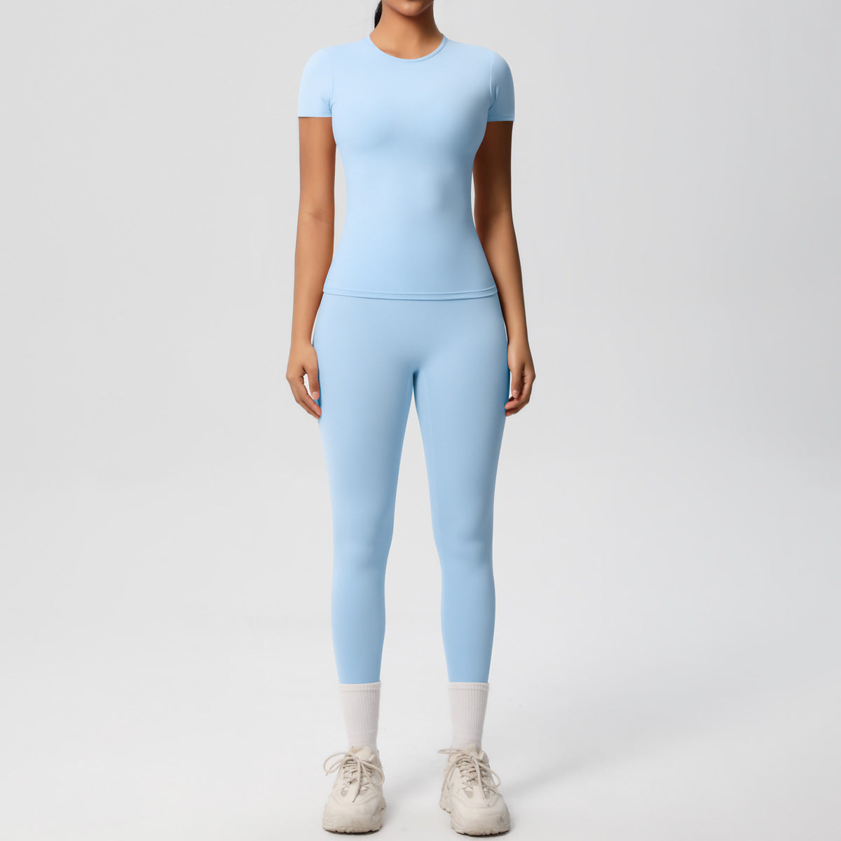 Solid color double-sided brushed breathable tight yoga suit exercise