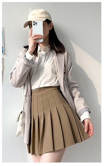 Mid-length elastic waist high waist Korean version A-line skirt large size loose skirt