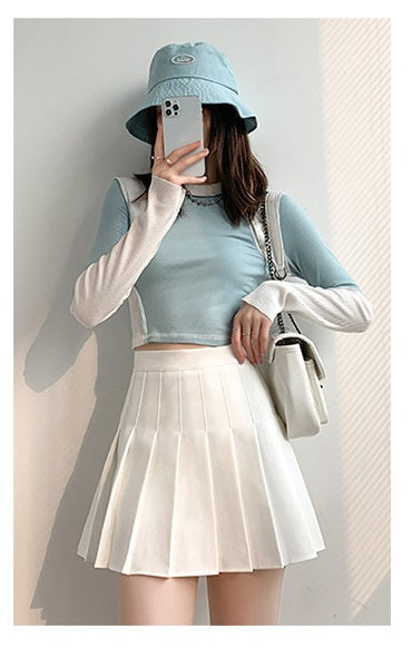 Mid-length elastic waist high waist Korean version A-line skirt large size loose skirt