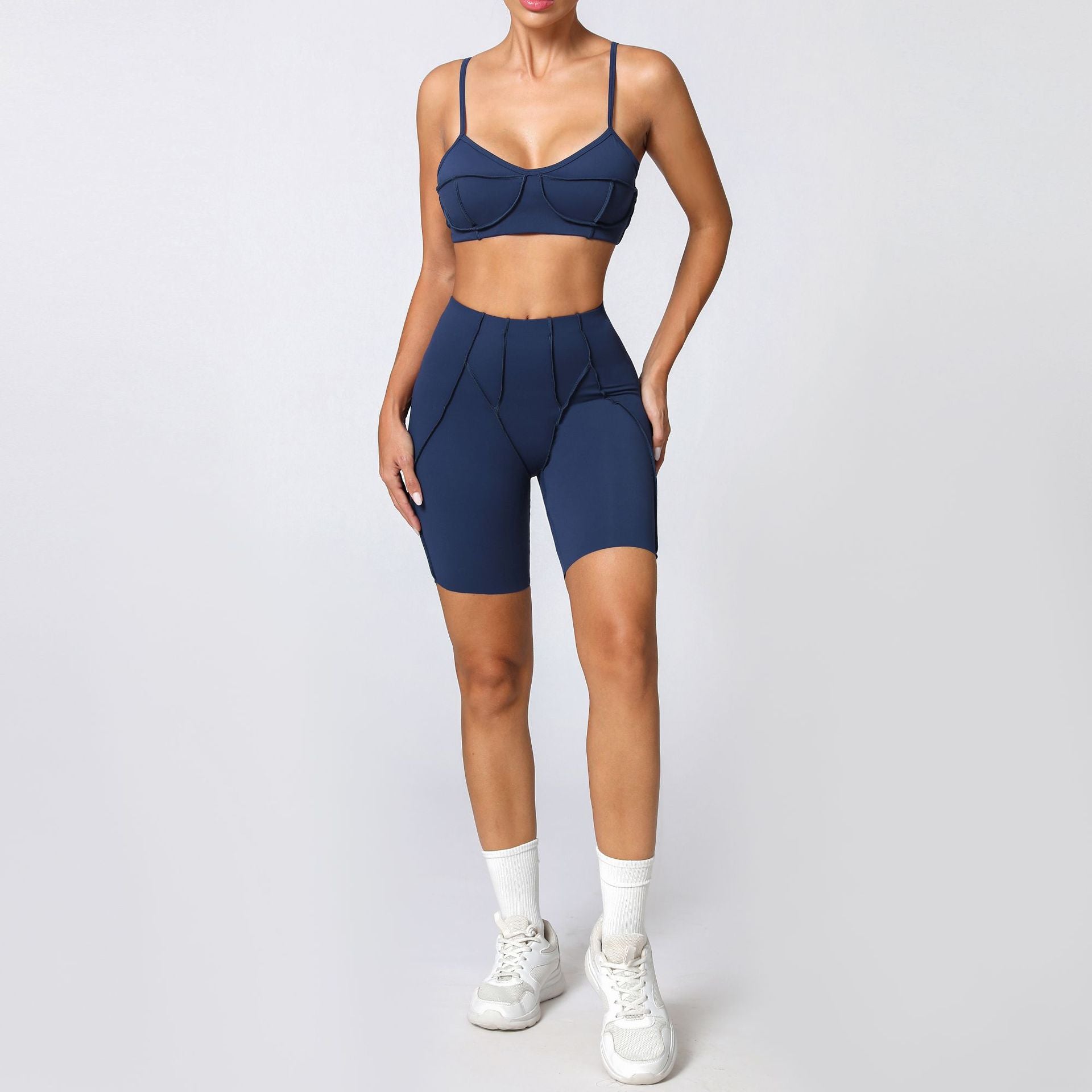 Frosted tight yoga suit casual suit running exercise yoga set