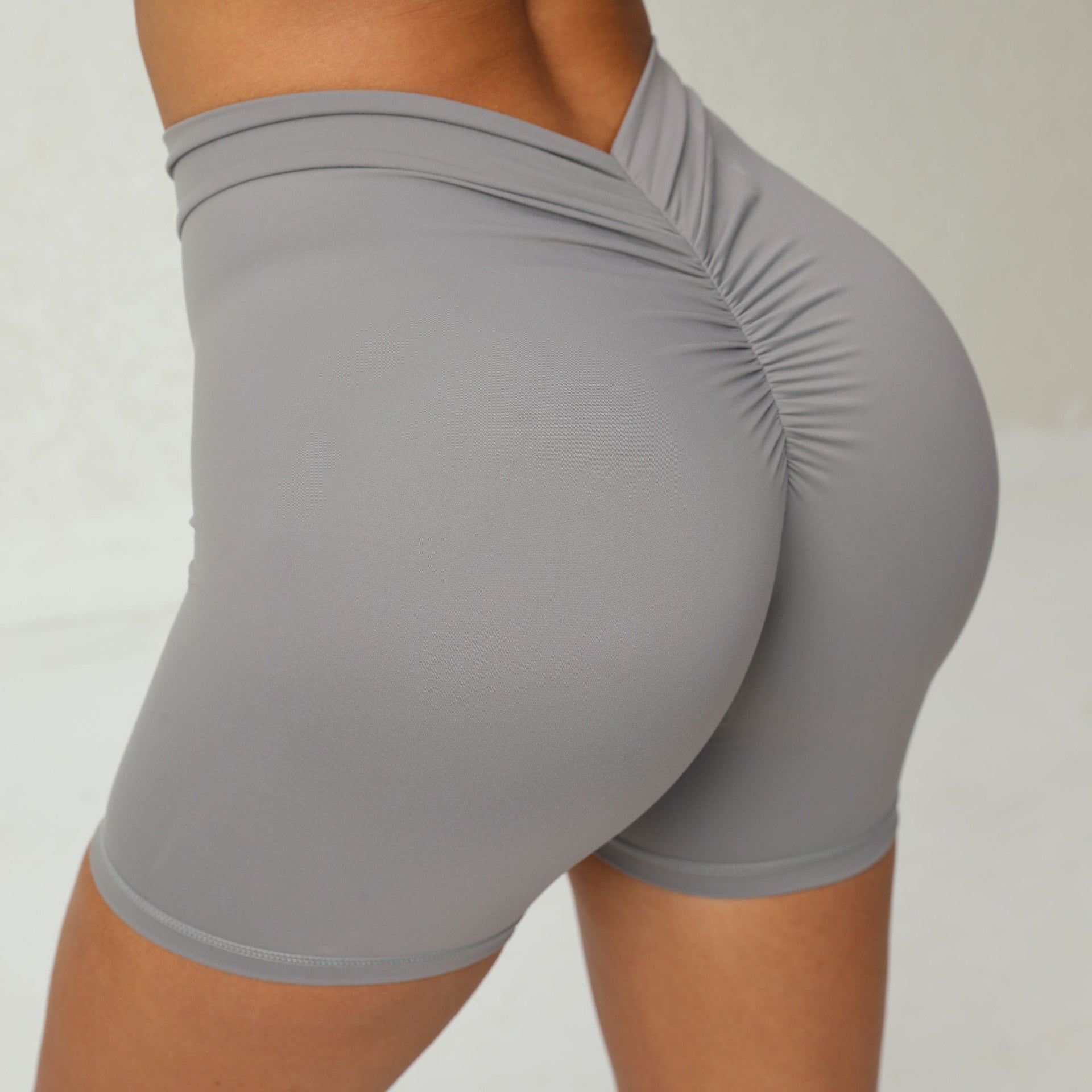 Back Waist Deep V-shaped Wrinkle Tight Hip Peach Hip Fitness Shorts 15 Colors