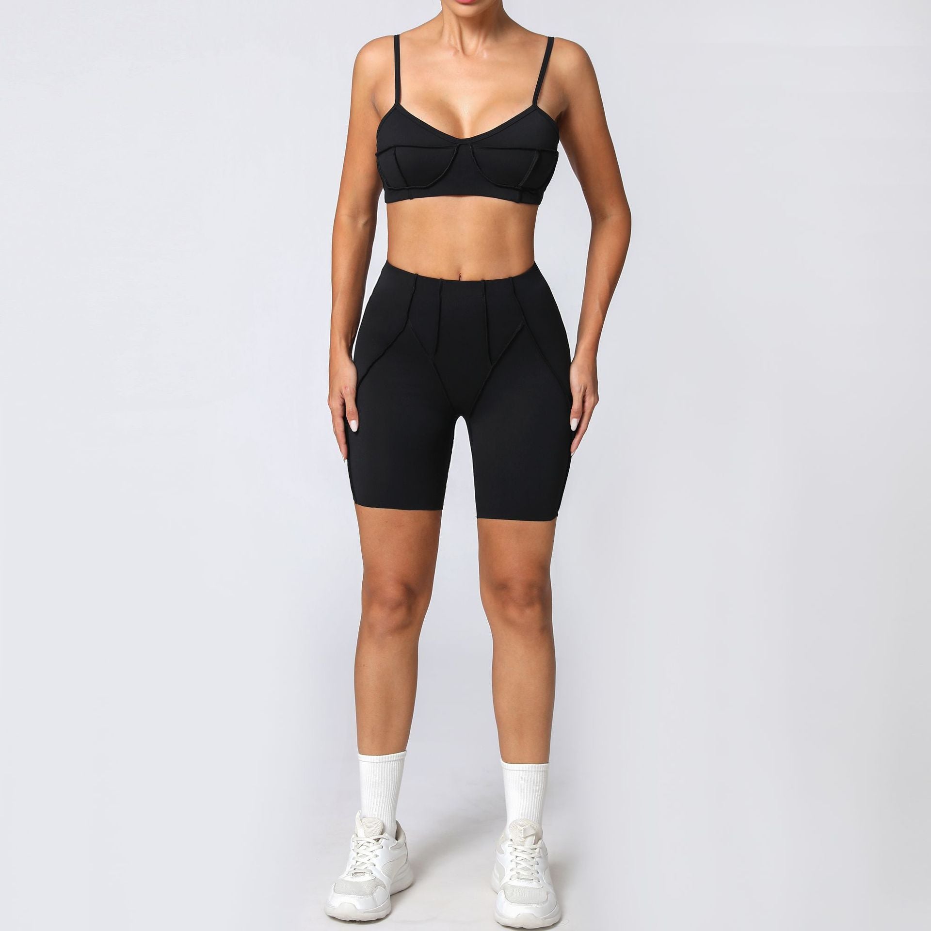 Frosted tight yoga suit casual suit running exercise yoga set