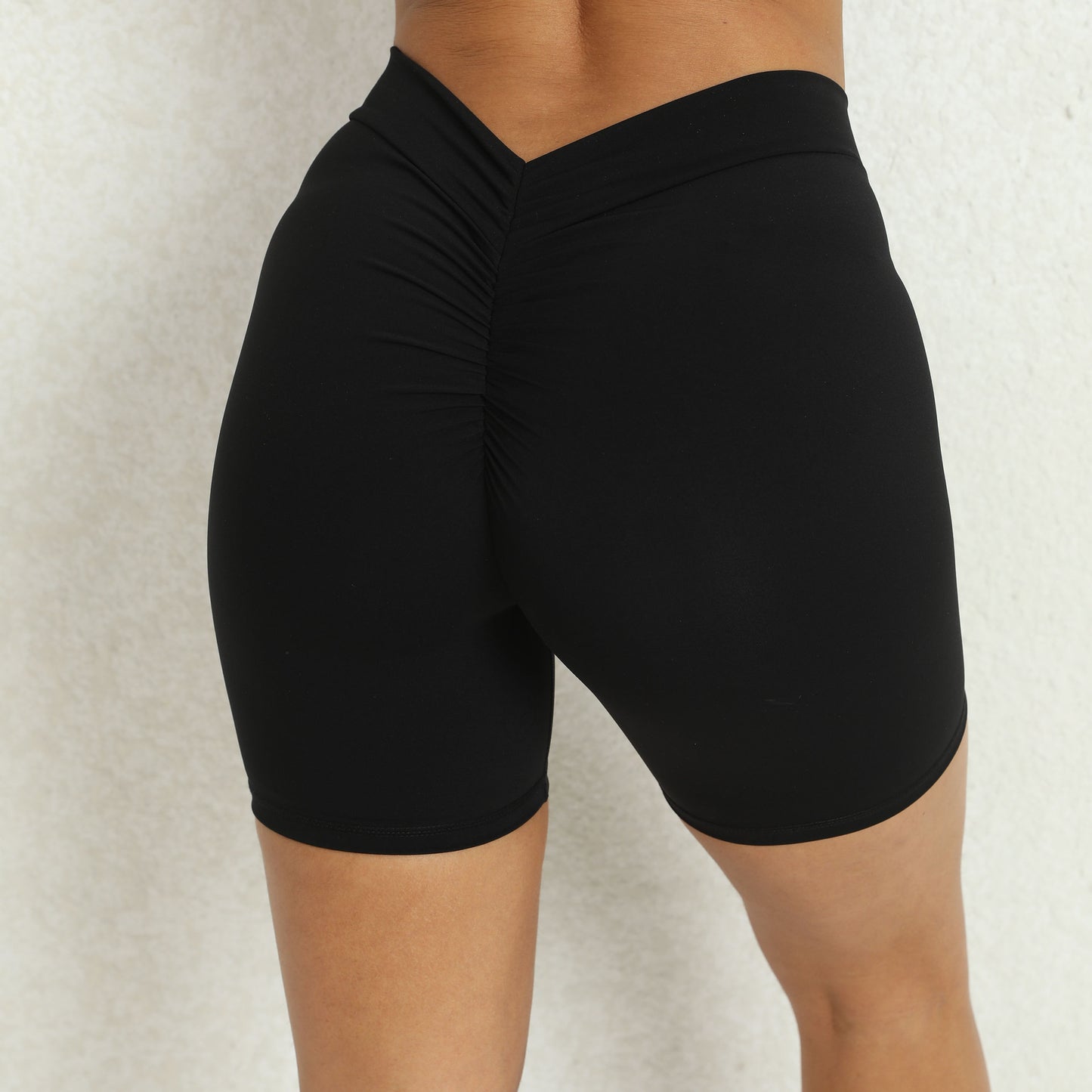 Back Waist Deep V-shaped Wrinkle Tight Hip Yoga Shorts New Style No Embarrassment Line Peach Hip Fitness Shorts 15 Colors
