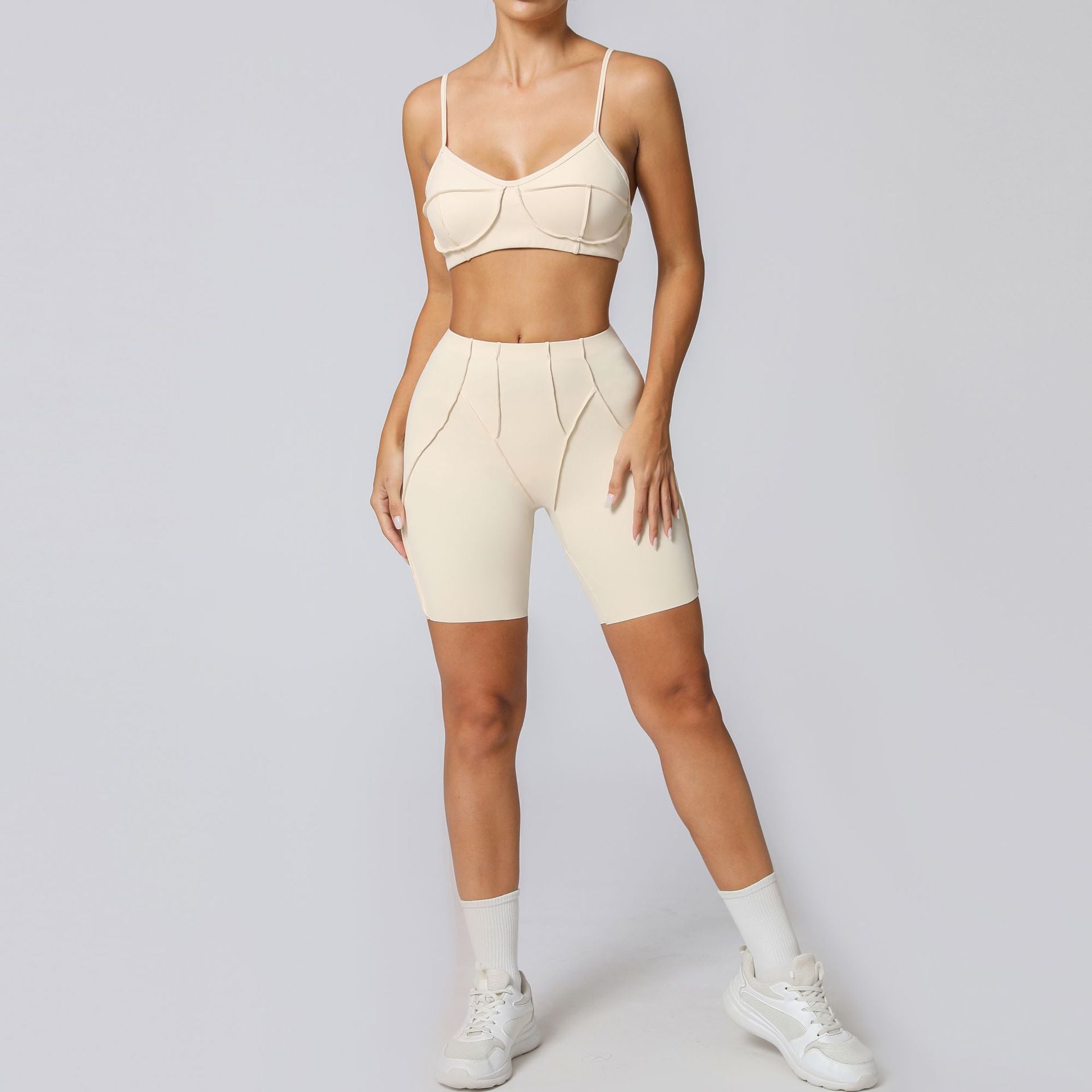 Frosted tight yoga suit casual suit running exercise yoga set