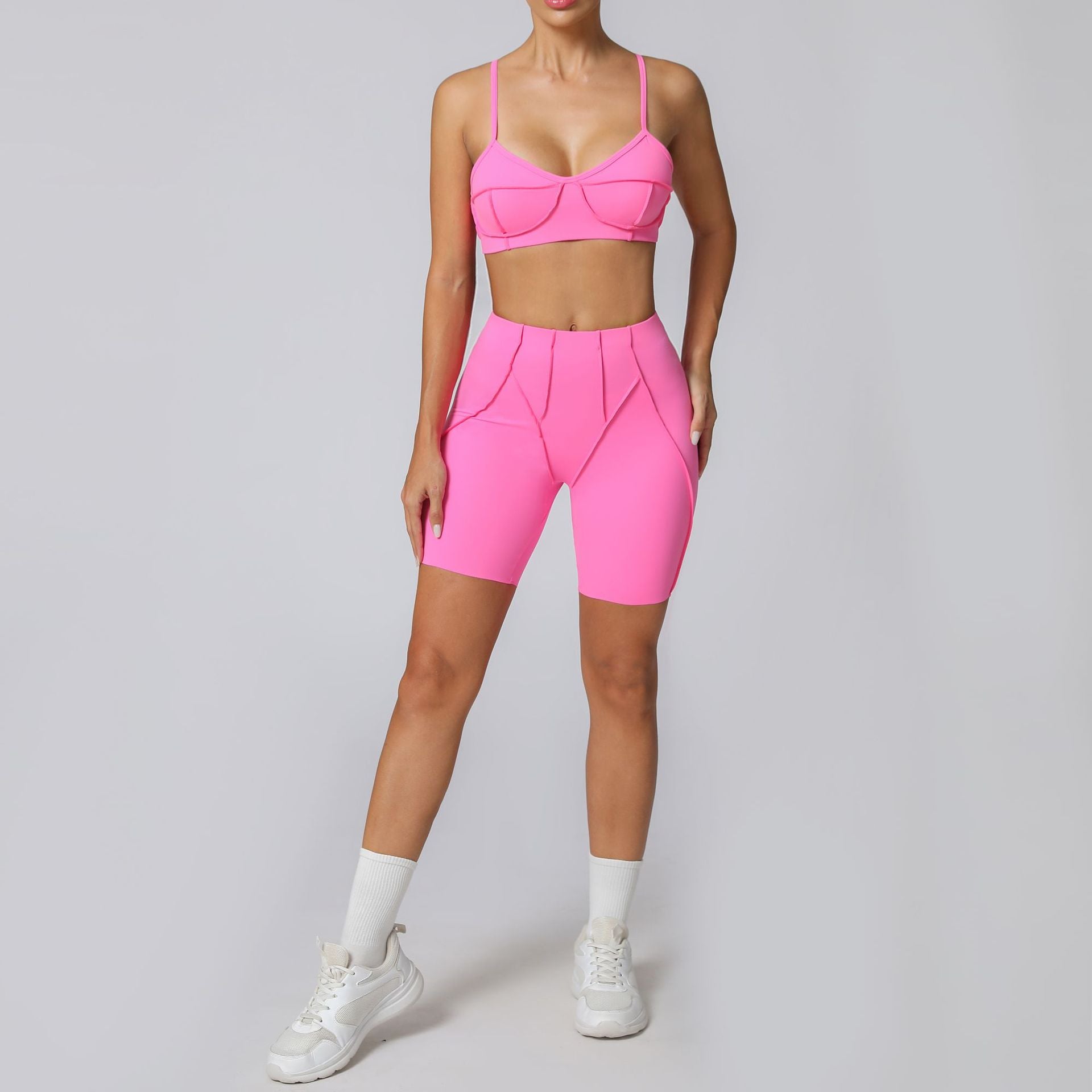 Frosted tight yoga suit casual suit running exercise yoga set