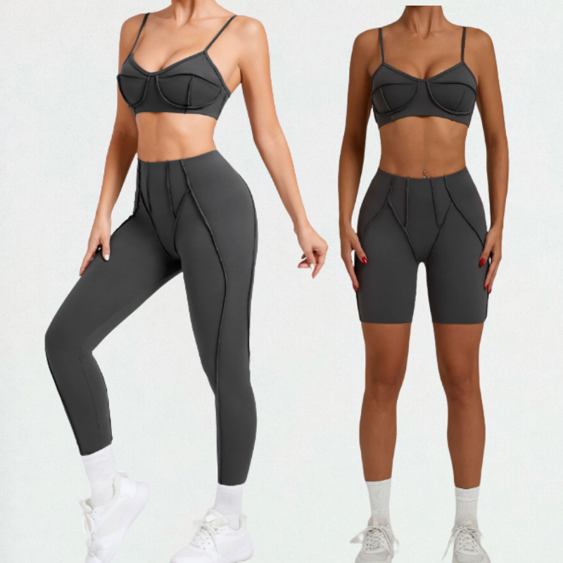 Frosted tight yoga suit casual suit running exercise yoga set