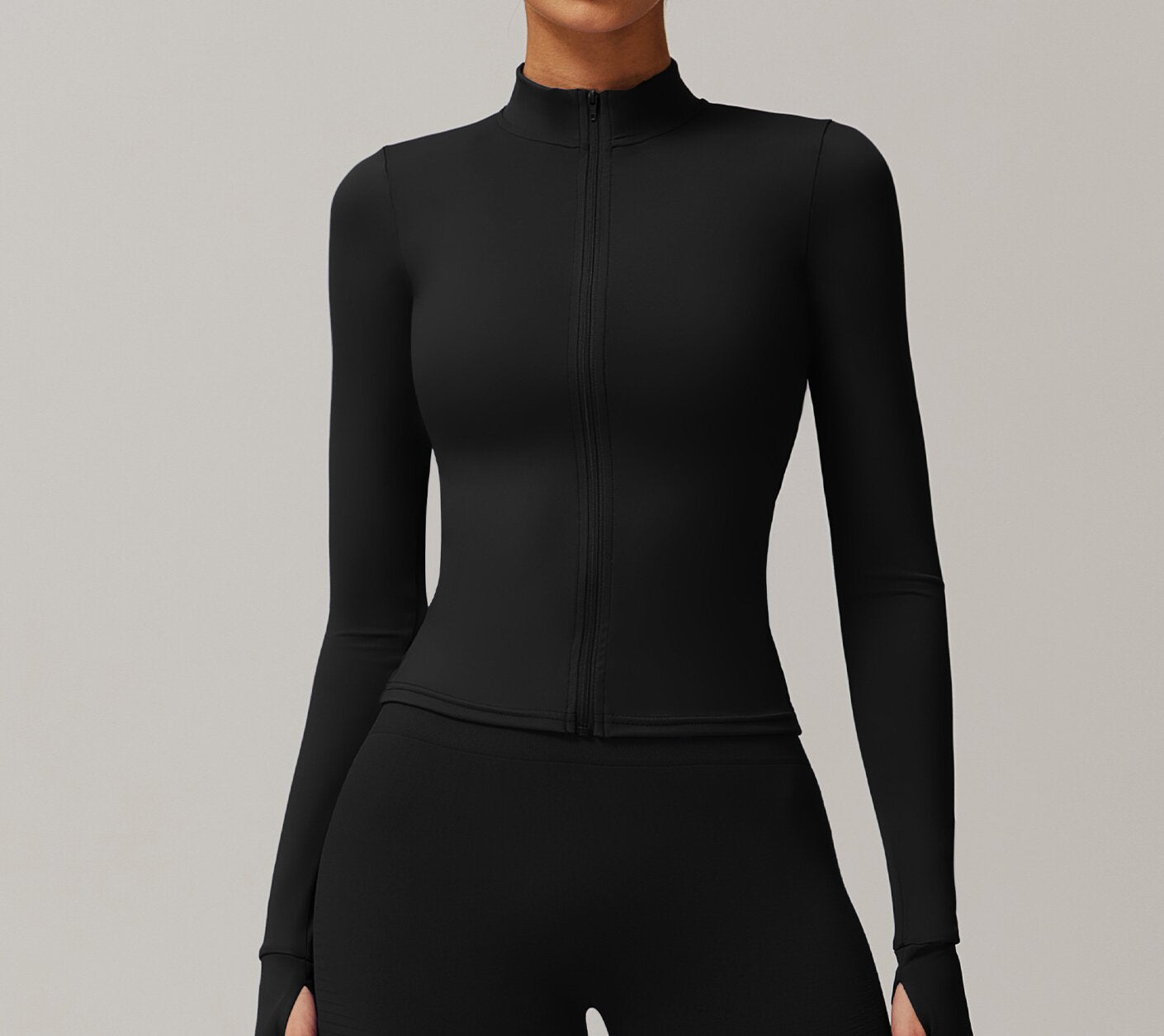 Yoga running exercise fitness suit long sleeve top  pocket speed dry yoga shorts