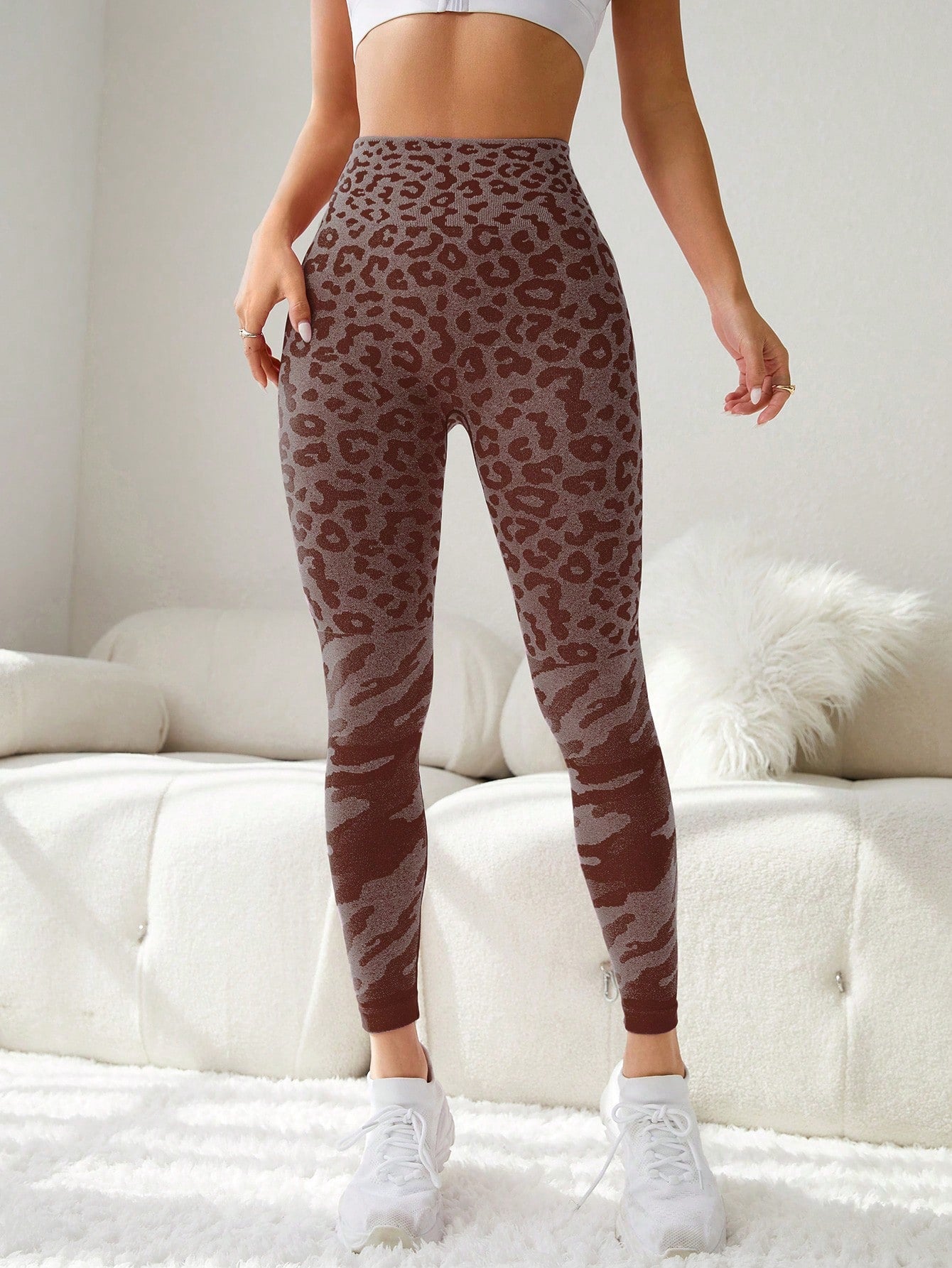 Leopard Print Wideband Waist Sports Leggings 6 colors