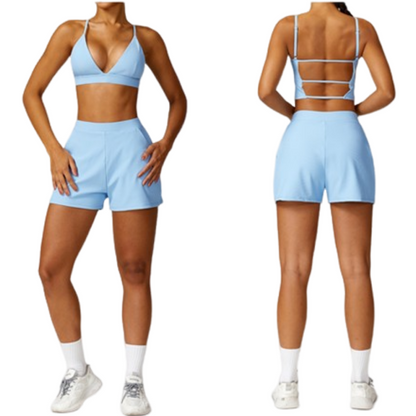 Quick dry tight back yoga shorts dress thread 8526 4 colors