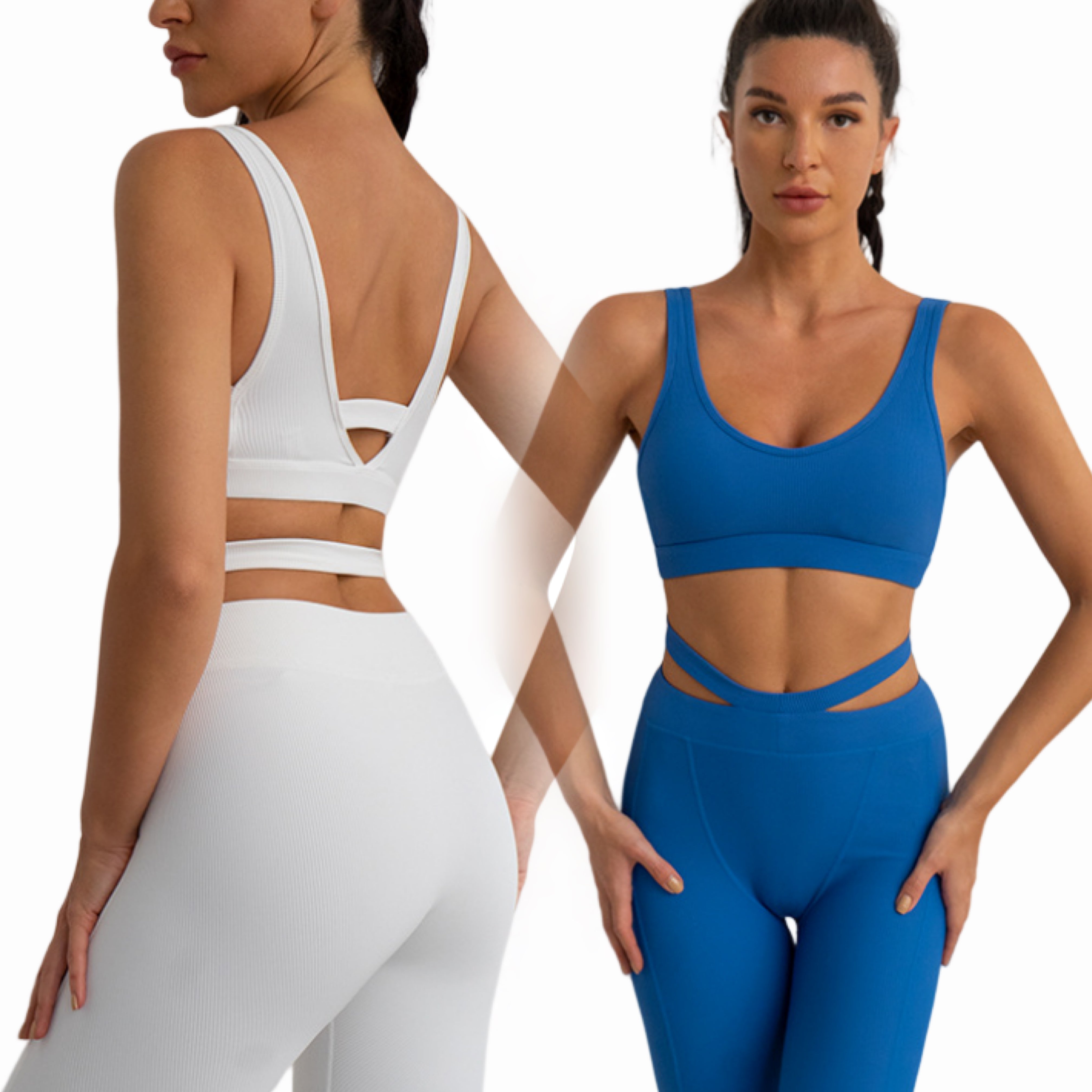 Ribbed Beautiful Back Sports Underwear Breathable Tight Yoga Pants Suit 7 colors