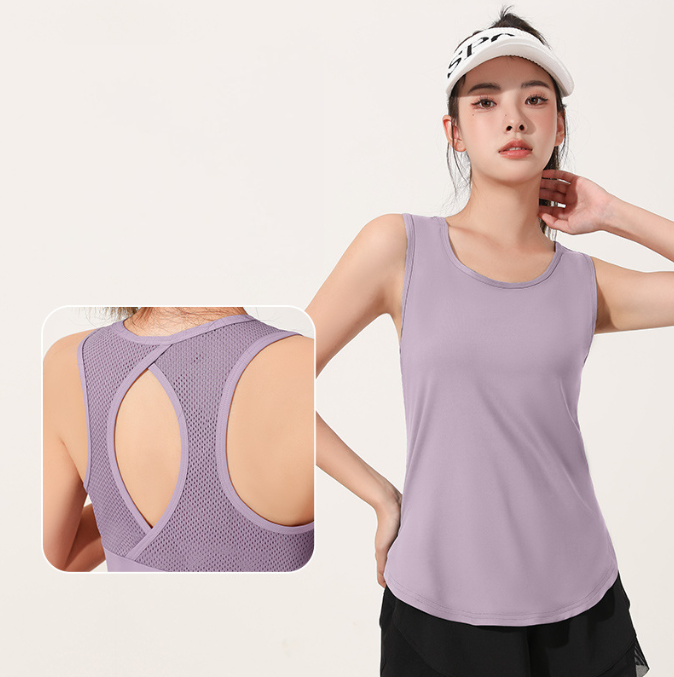 Thin cutout mesh sleeveless female sports vest