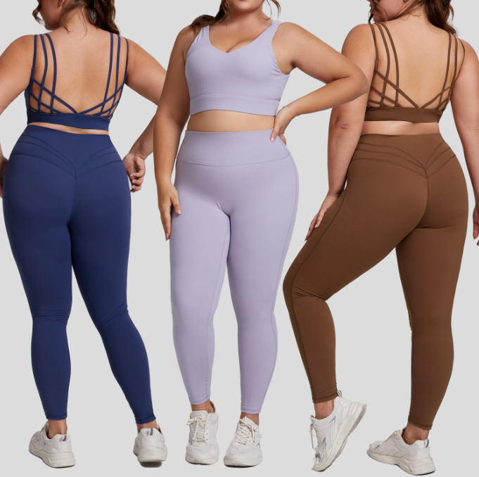 Plus-size high-waisted tight-fitting tracksuit