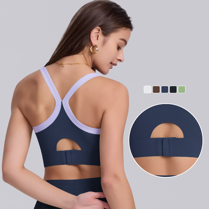 Color-matching breasted tight push-up unrestrained sports bra