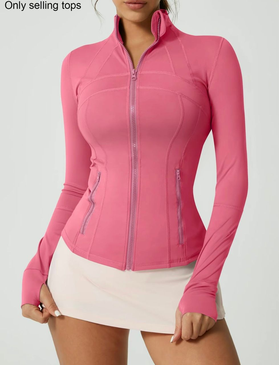 Breathable stretch pocket running bike exercise yoga jacket